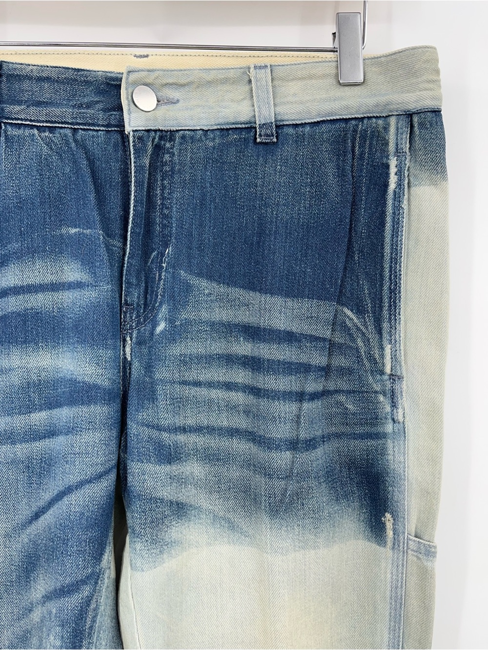 Stella McCartney Skinny Jeans colorblock bleach blue 0655 white green utility 28 - Picture 3 of 16